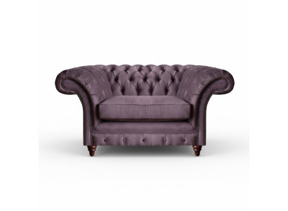 Chesterfield Lila Křeslo Obývací Pokoj Látkový Jednomístný Elegantní 1-Sedačka