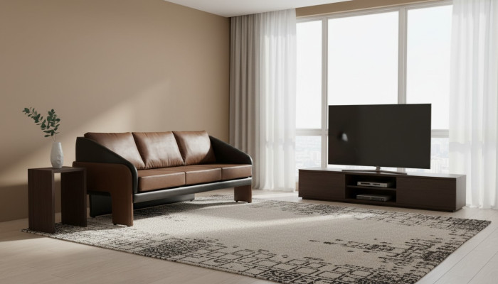 Braun-černá trojmístná exkluzivní čalouněná pohovka designová kožená sedačka