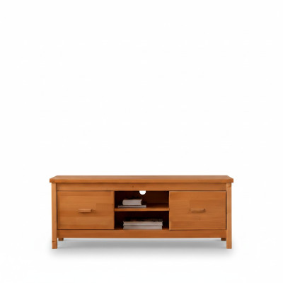 Eleganter Brauner TV-Ständer Wohnzimmer Lowboard Holz Schubladentisch