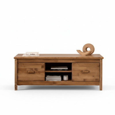 Eleganter Brauner TV Ständer Holz Fernsehtisch Wohnzimmer Luxuriöser RTV
