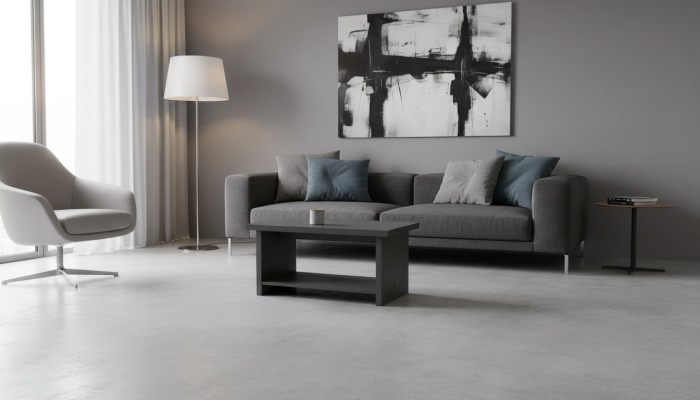 Couchtisch Grau Einfarbig Modern Arbeitszimmer Rechteckig Form mit Regal