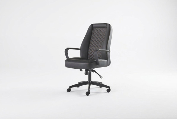 Bürostuhl Schwarz Drehsessel Modern Arbeitszimmer Mit Rollen Ledersessel