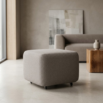 Beiger Textilhocker modern elegant vielseitig