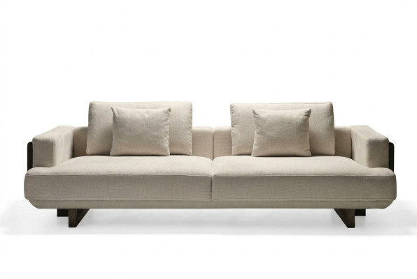 Beige modernes 3-Sitzer Sofa aus Textil