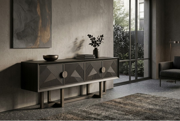Elegantes braunes Holz TV-Lowboard modern und funktional