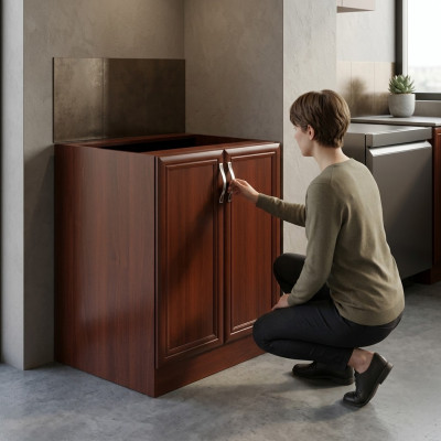 Küchenunterschrank Basis-Unterschrank mit Ablage Küchenschrank Doppeltür