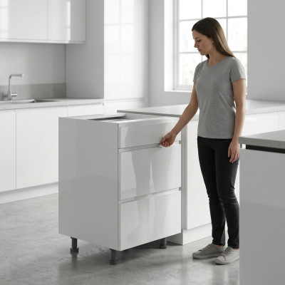 Schubladenschrank Unterschrank Schubladenelement 3 Schubladen Hochglanz