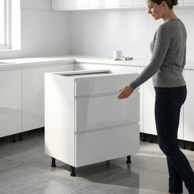 Schubladenschrank Unterschrank Schubladenkommode Küchenschrank Hochglanz