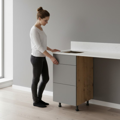 Schubladenschrank Kommode Küchenunterschrank 3 Schubladen Küchenschrank