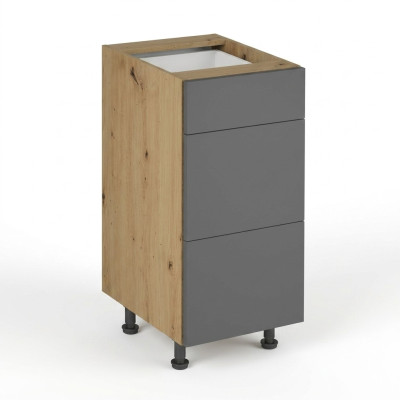 Schubladenschrank Schubladenkommode Unterschrank 3 Schubladen Einbauküche