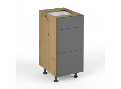 Schubladenschrank Schubladenkommode Unterschrank 3 Schubladen Einbauküche