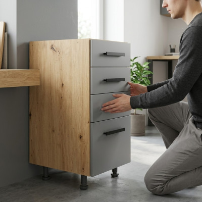 Schubladenschrank Auszugsschrank Küchenunterschrank Standunterschrank