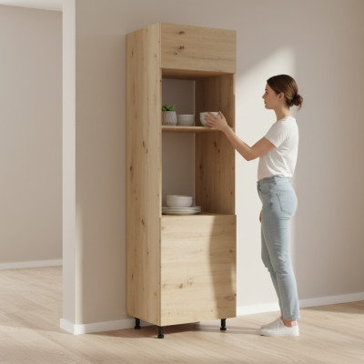 Küchenhochschrank für Backofen und Mikrowelle Einbauschrank Küchenschrank