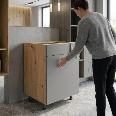 Unterschrank Schubladenschrank mit Fachböden Basisunterschrank Küche