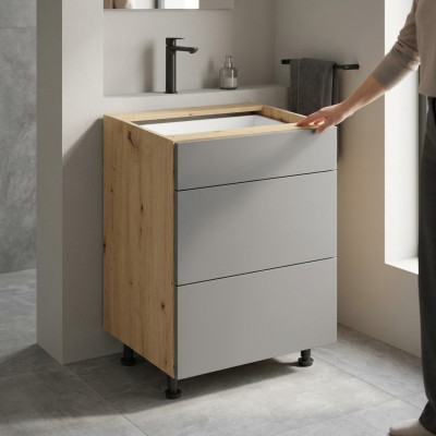 Schubladenschrank Küchenunterschrank 3 Schubladen Kommode Schubladenmodul