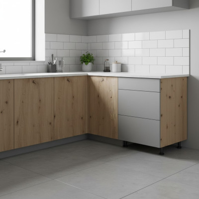 Schubladenschrank Küchenunterschrank 3 Schubladen Kommode Schubladenmodul