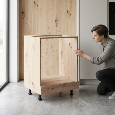 Küchenunterschrank Geräteunterschrank mit Sockelschublade Küchenschrank
