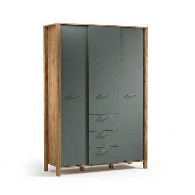 Großer Garderobenschrank Standkleiderschrank Kleiderstangen Schubladen