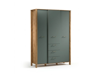 Großer Garderobenschrank Standkleiderschrank Kleiderstangen Schubladen