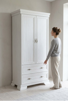 Garderobenschrank Kleiderschrank Schlafzimmerschrank Holzschrank Weiß