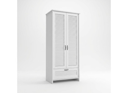 Kleiderschrank aus Stoff Garderobenschrank Schublade Kleiderstange Weiß