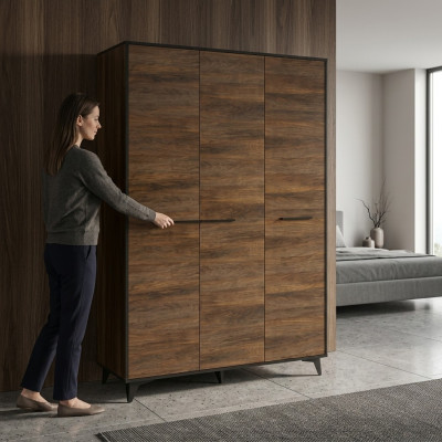 Kleiderschrank Stoff Garderobe mit Kleiderstange Schlafzimmerschrank