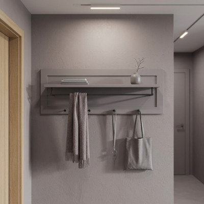 Wandgarderobe Garderobenleiste Wandablage Hakenleiste mit Kleiderstange