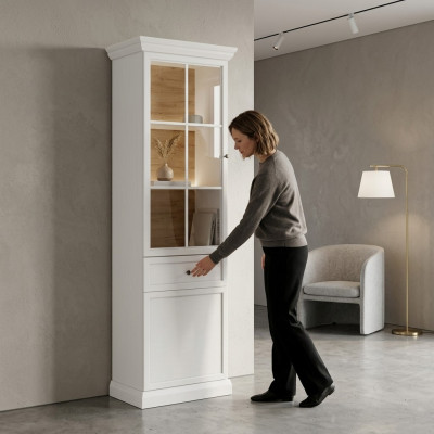 Vitrinenschrank Regalschrank Buffet Schrank Anrichte Glasfront Schublade
