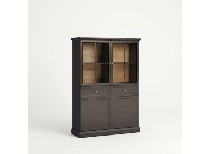 Buffetschrank Vitrinenschrank Küchenanrichte Glasvitrine 2 Schubladen