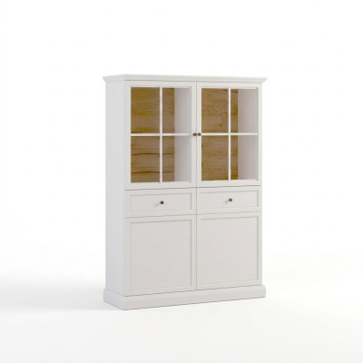 Buffet Schrank Küchenanrichte Glasvitrine Vitrinenschrank 2 Schubladen