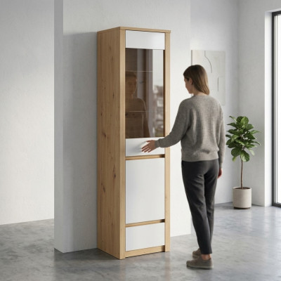 Schrank Vitrinenschrank Buffet Regalschrank Glasfront Glas-Regalböden