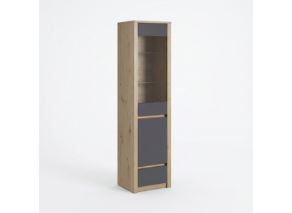 Schrank Anrichte Vitrinenschrank Glasfront Glas-Regalböden Schublade