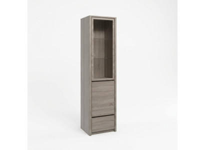 Moderní elegantní vitrína ze šedého dřeva