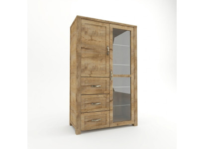 Vitrinenschrank aus Holz in Braun modern eleganter Stil