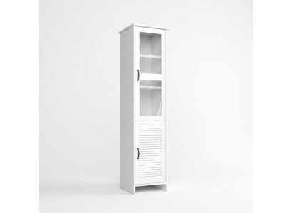 Vitrinenschrank Weiß Modernes MDF-Glas Möbelstück