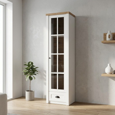 Moderní elegantní vitrína z bílého dřeva