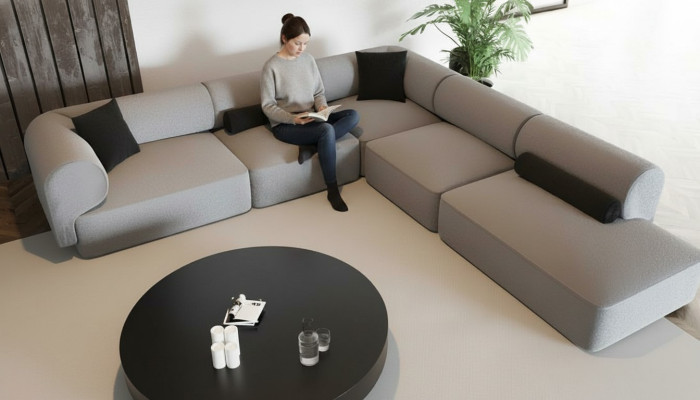 Eck-Sofa in modernem stilvollem Design für die Gemütlichkeit des Wohnzimmers