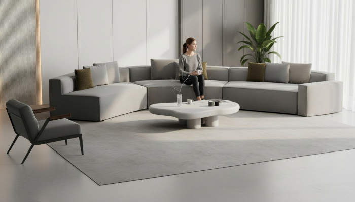Sofa mit Sessel für das Wohnzimmer  Ein gemütlicher Akzent im Interieur