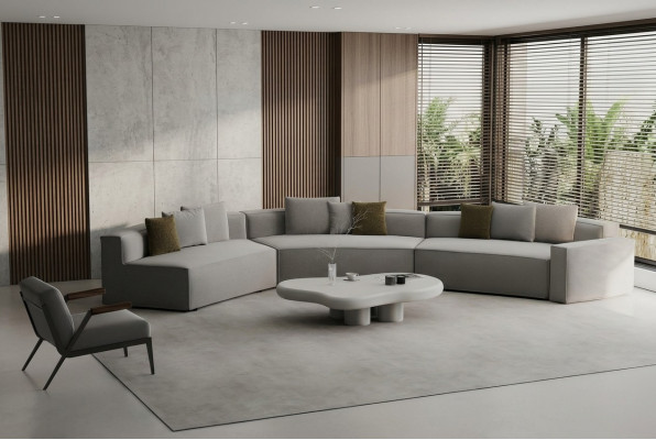 Sofa mit Sessel für das Wohnzimmer  Ein gemütlicher Akzent im Interieur