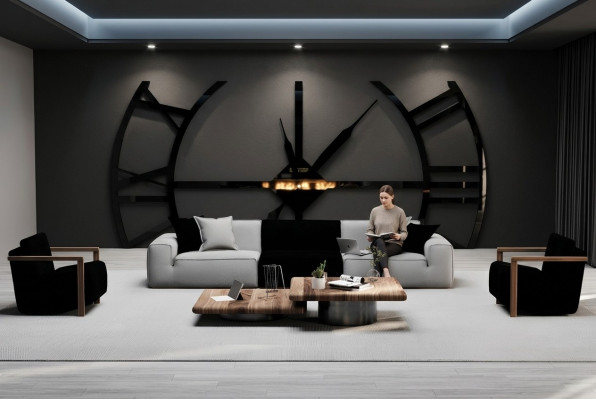 Sofa mit 2 Sesseln für das Wohnzimmer in stilvollem Design