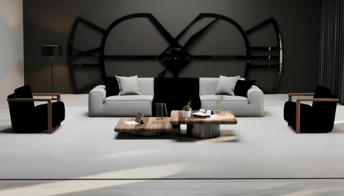 Sofa mit 2 Sesseln für das Wohnzimmer in stilvollem Design