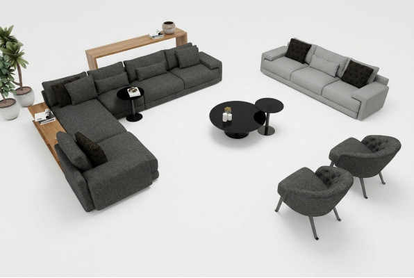 Ecksofa mit Sessel x2 in stilvollem Design Harmonie von Design und Komfort