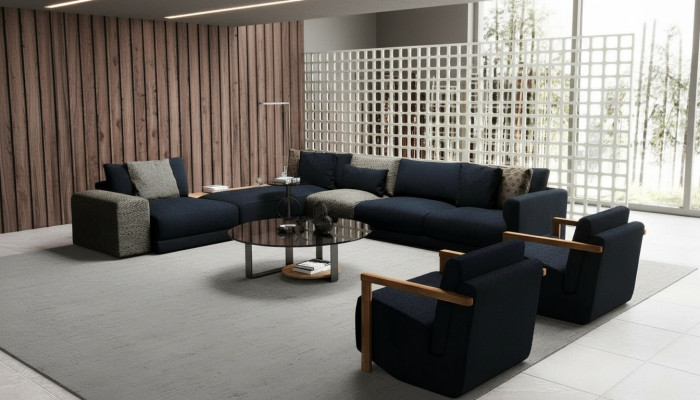 Ecksofa mit Sessel in stilvollem Design Spektakulär und bequem zugleich