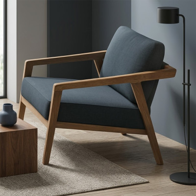 Elegantní a minimalistické křeslo. Pohodlné. Moderní.