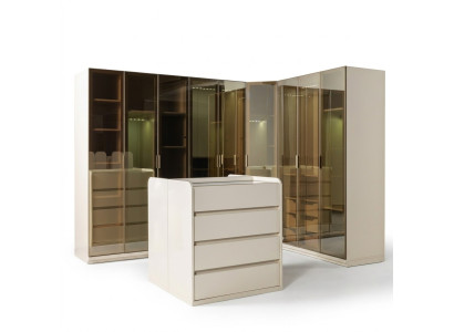 Begehbarer Kleiderschrank Eckschrank Module mit Insel modern Schlafzimmer