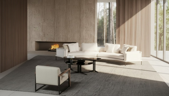 Sofa mit Sessel für das Wohnzimmer Ästhetik des Komforts in jeder Linie