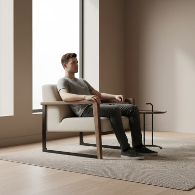 Křeslo do obývacího pokoje v minimalistickém stylu, maximální komfort