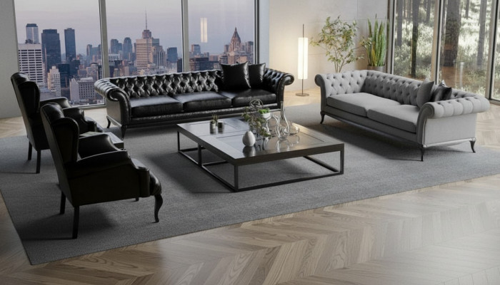 Sada odpočinkového nábytku 2x pohovka s křeslem v moderním elegantním designu