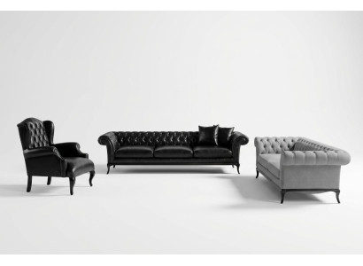 Sada odpočinkového nábytku 2x pohovka s křeslem v moderním elegantním designu