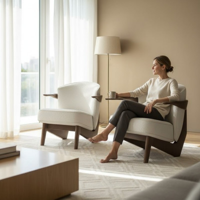 Sessel in modernem Design Sanfter Luxus ohne Schnickschnack